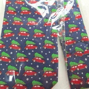 Alynn Carma Silk Christmas Necktie Mens Holiday Blue Red Car Tree Novelty 58 In